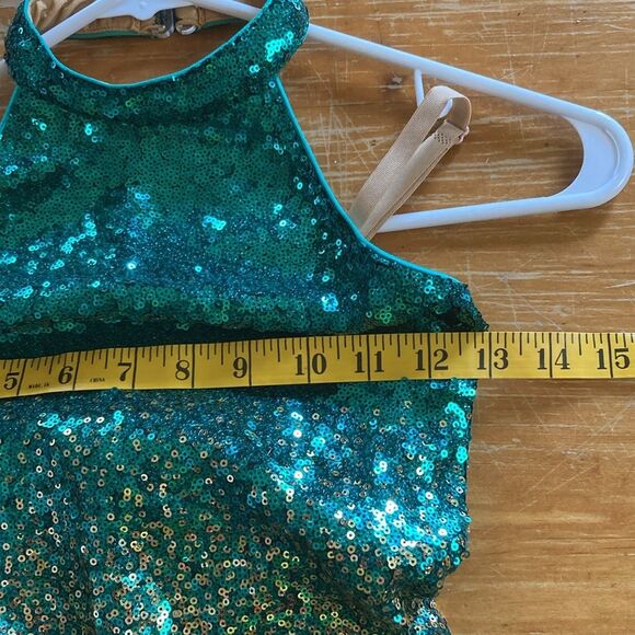 Revolution “Girls Night Out” Green Gold Sequin Girls Dance Dress Size SA - Picture 5 of 9